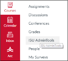 Select ISU Admin Tools from the help menu (far left of your screen)