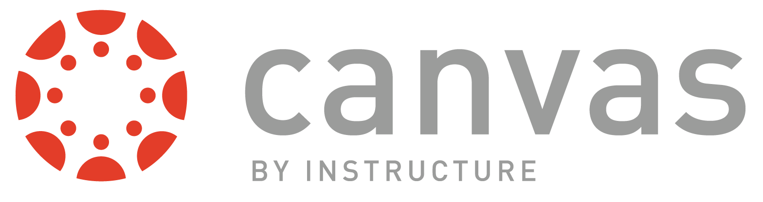 Canvas by Instructure orange circular logo with Canvas by Instructure written in warm gray font