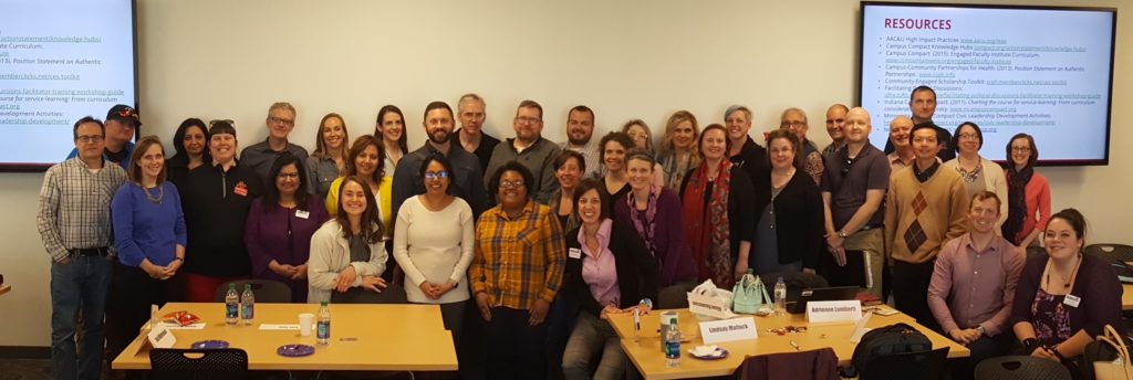 Faculty and Staff who participated in the 2019 Engaged Faculty Institute on Service-Learning