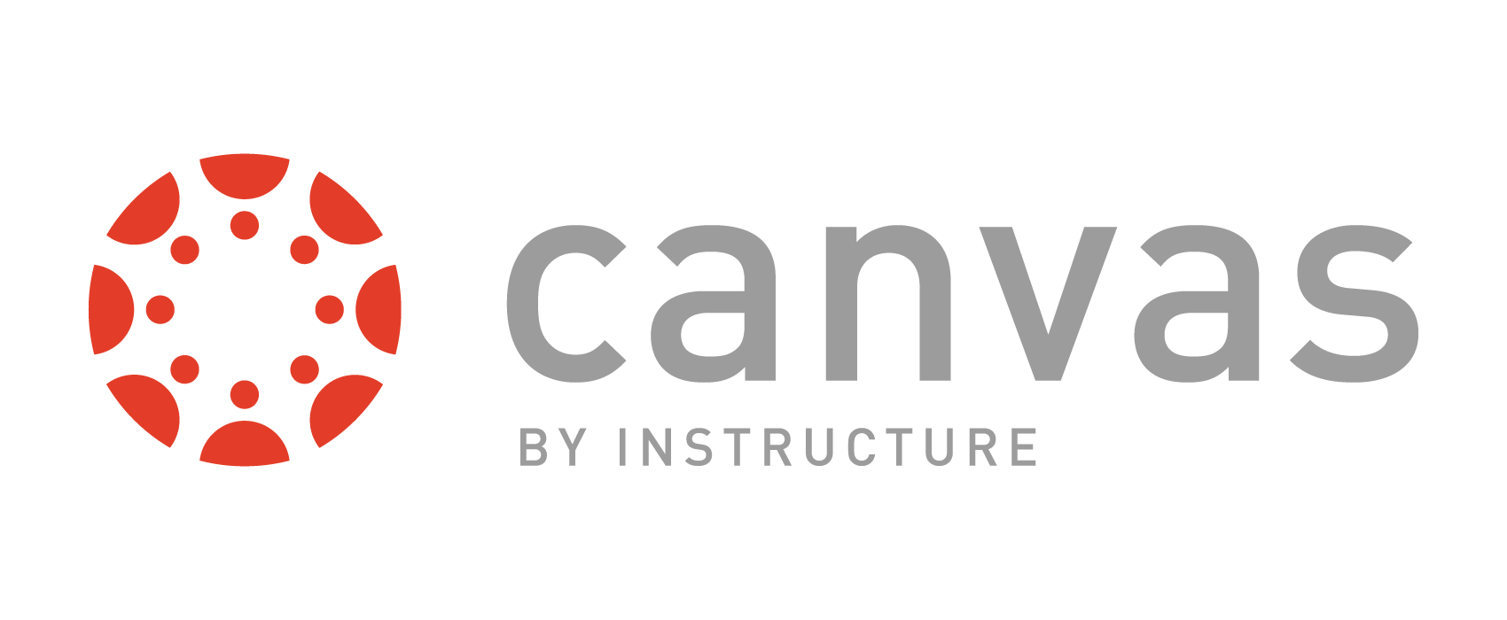 Canvas logo - there is a red circle with shapes on the inside and the word canvas in all lowercase next to it