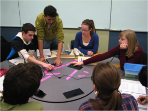 a group of students participating in active learning