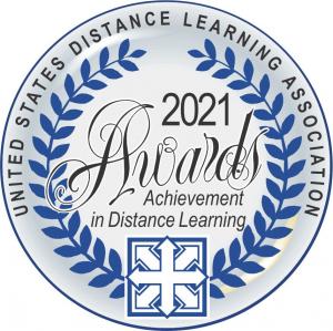 award logo for the 2021 United States Distance Learning Association