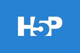 H5P logo - blue background with H5P in white and blue text